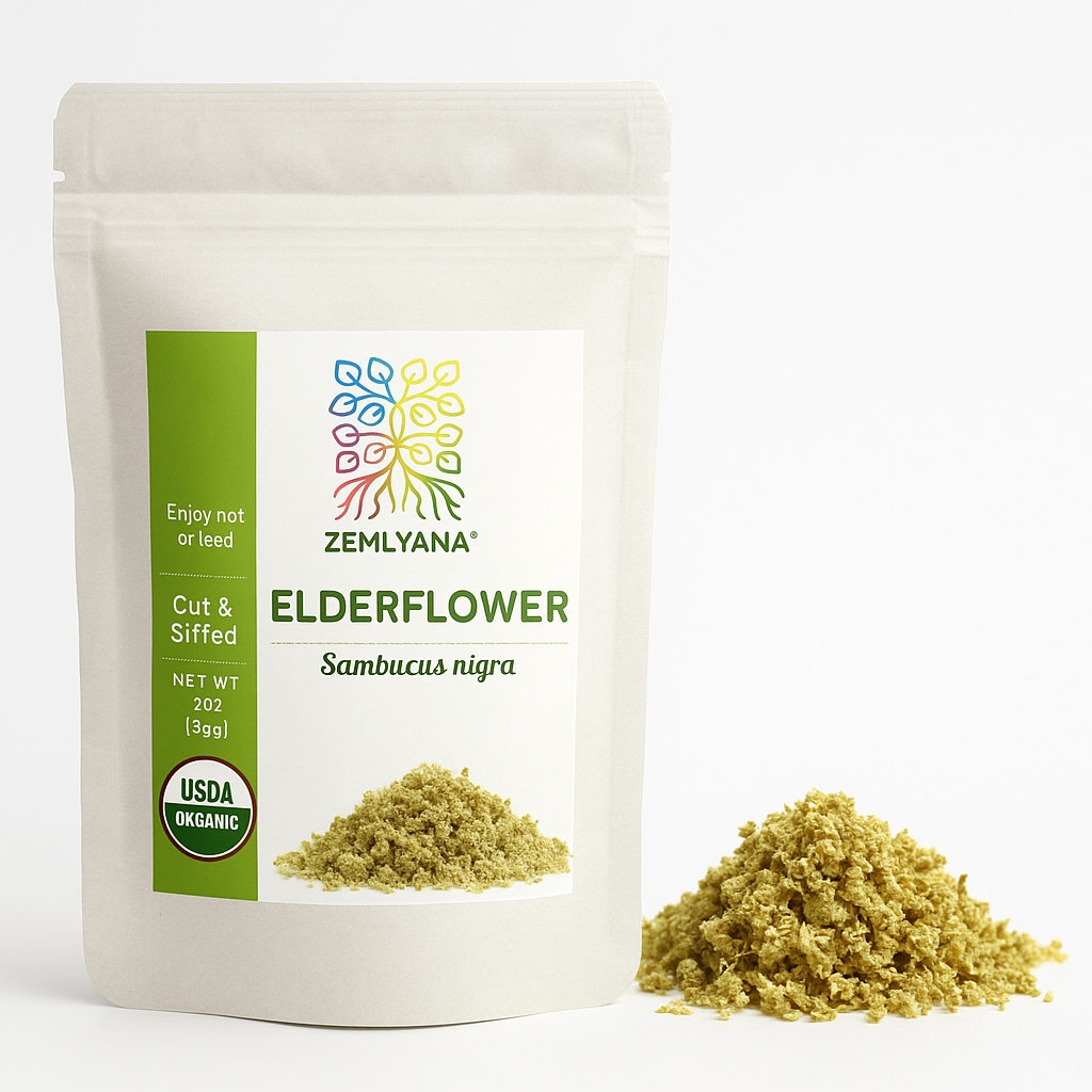 Organic Elderflower – Dried Sambucus Flowers for Tea & Wellness